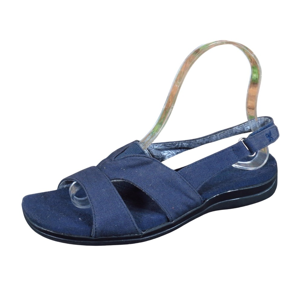 Grasshoppers Cece Women Slingback Sandal Size 8 Casual Comfort Navy Blue Canvas